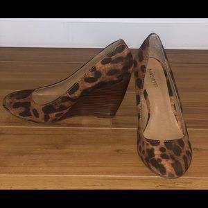 Leopard print wedges.